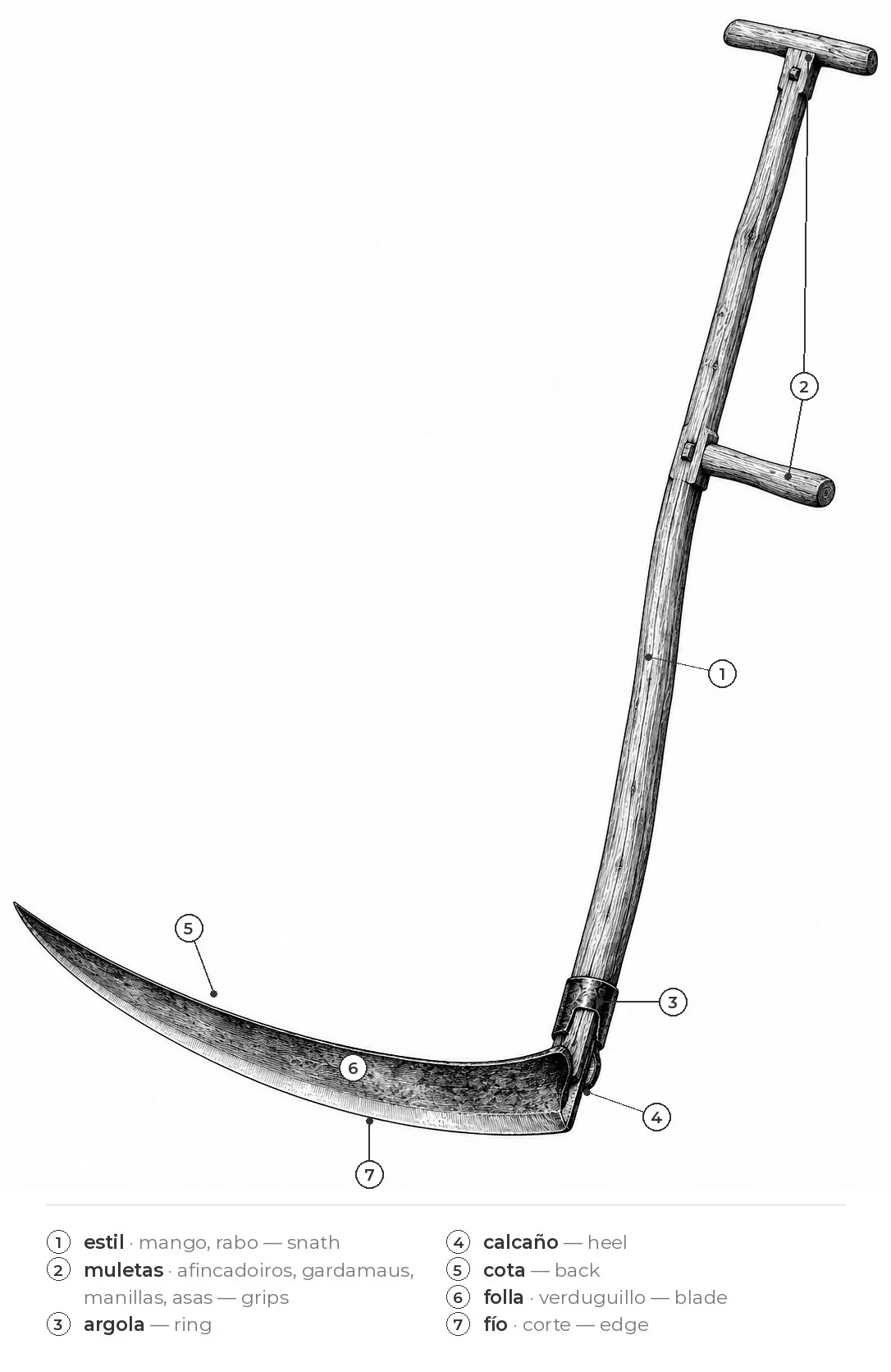 The scythe and its parts